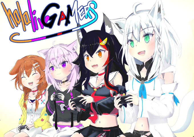 #絵フブキ #みおーん絵 #絵かゆ #できたてころね 
#ホロライブゲーマーズ

ホロライブゲーマーズの皆を描きましたっ。 