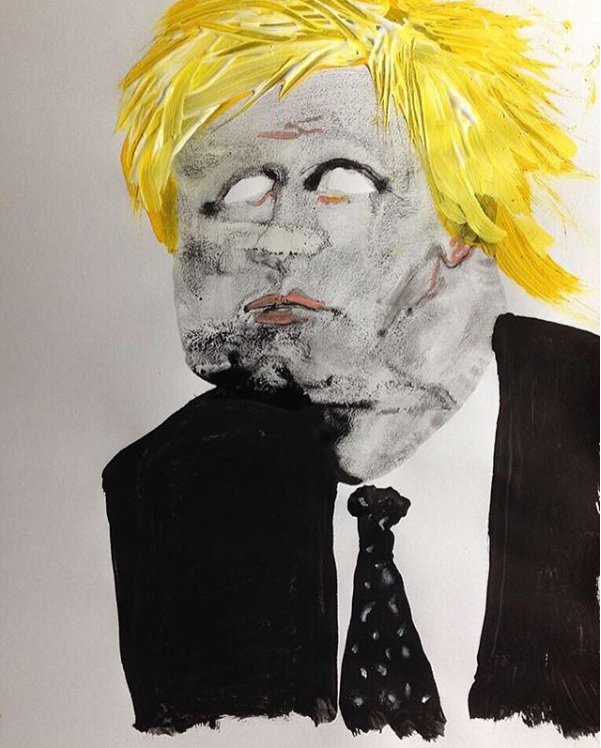 wearedsb's tweet photo. PORTRAIT OF BORIS JOHNSON by @markrathmell #NewMusic #album #playlist #nowplaying #musicvideo #music #video #TrendingNow #UK #LONDON #paintingoftheday #TrumpUKProtest #artistsontwitter #artistsofinstagram #TuesdayThoughts #Trump #BorisJohnson #TuesdayMotivation #TrumpUKVisit https://t.co/XO98zjVOns
