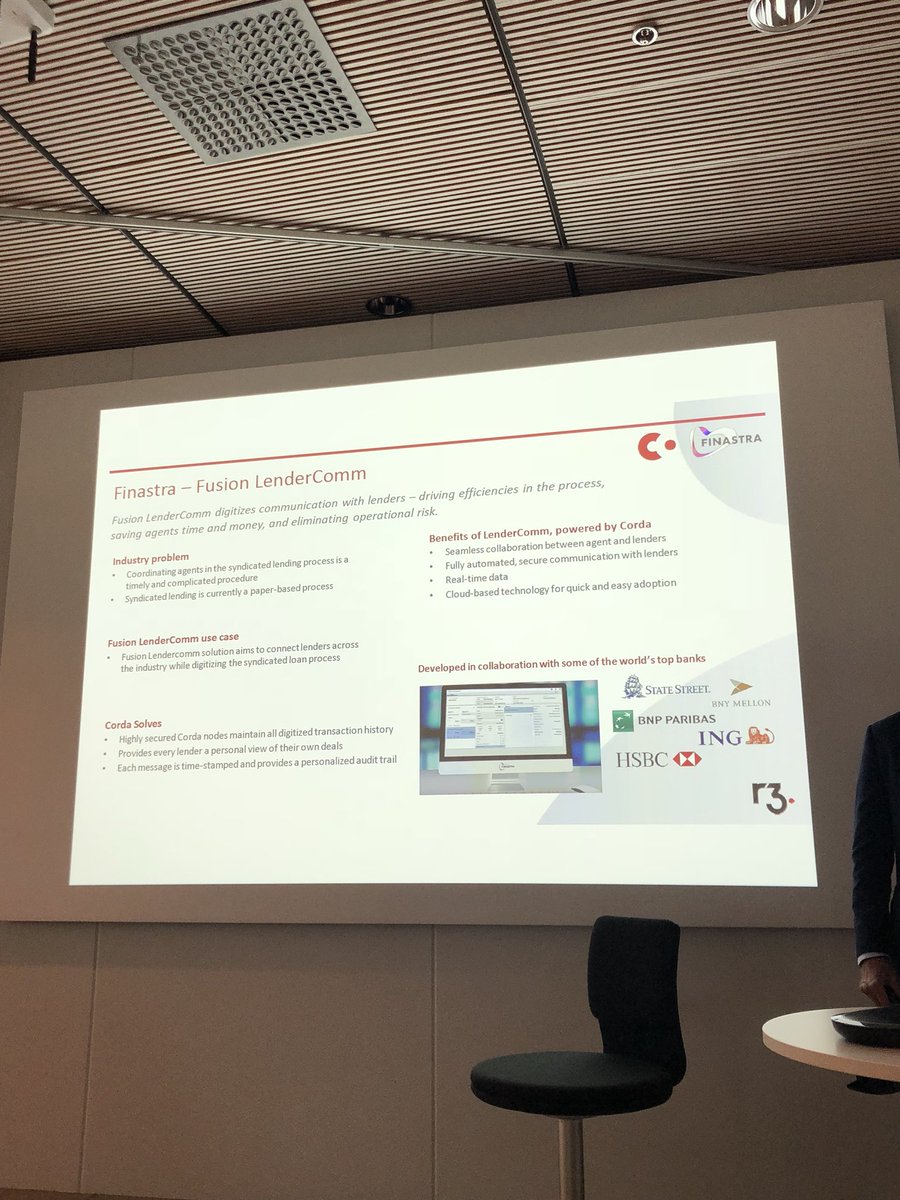 kirsikkalar's tweet image. Digitization , audit trail, compliance important . Case #fusionlendercomm . #R3 workshop  w @TietoSuomi @SEBGroup #tomorrowtech . #banking #fintech #corda #financing