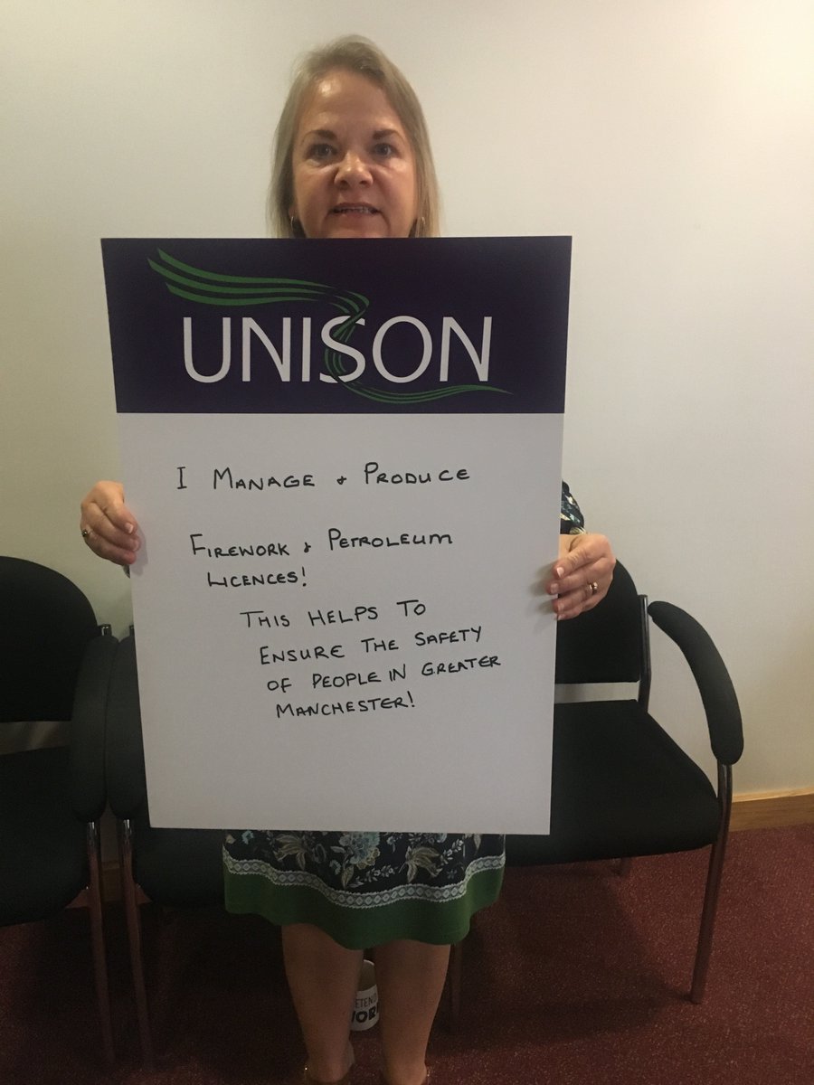 unisonfiregm's tweet photo. #MeetOurMembers Carol is #MoreThanAdmin she checks and issues licences so Fireworks are stored safely & only sold by someone 'fit and proper' and complex searches to make sure the new homes needed in GM aren't built on old petrol station sites That's #BackboneNOTBackOffice https://t.co/U5SkBAJrJT