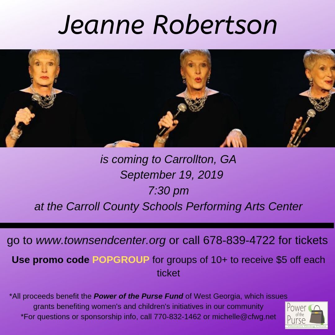 Jeanne Robertson tickets are selling fast-get yours today!