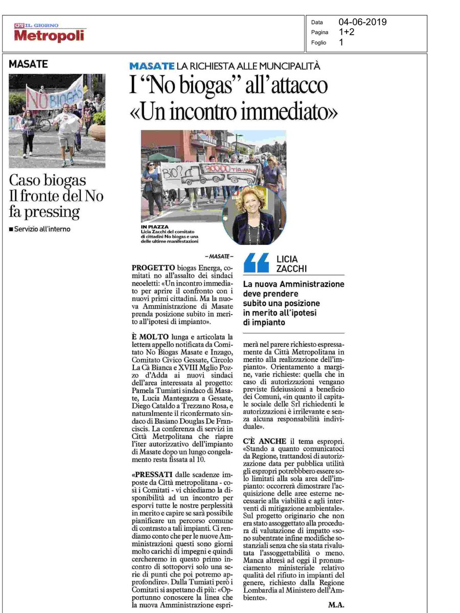 FranFerrante's tweet photo. #nimby contro il #biometano (85)
#Masate (Mi): “i comitati all’assalto dei sindaci neo-eletti” https://t.co/UXE03rioVa