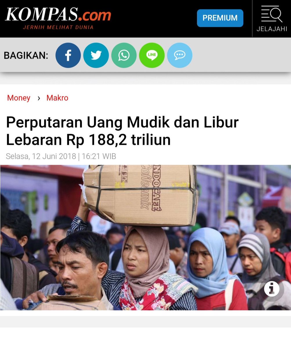 tufaelhy's tweet photo. Perputaran Uang Mudik Lebaran 2018
= Rp 188,2 trilyun

Perputaran Uang Mudik Lebaran 2019
= Rp 10,3 trilyun

Jika ukuran ekonomi itu dilihat pada perputaran uang di masyarakat. Maka, data ini menunjukan apa?

Jujur, ekonomi kita sedang lesu jika tdk mau dibilang bermasalah. https://t.co/eAiNw120Yc