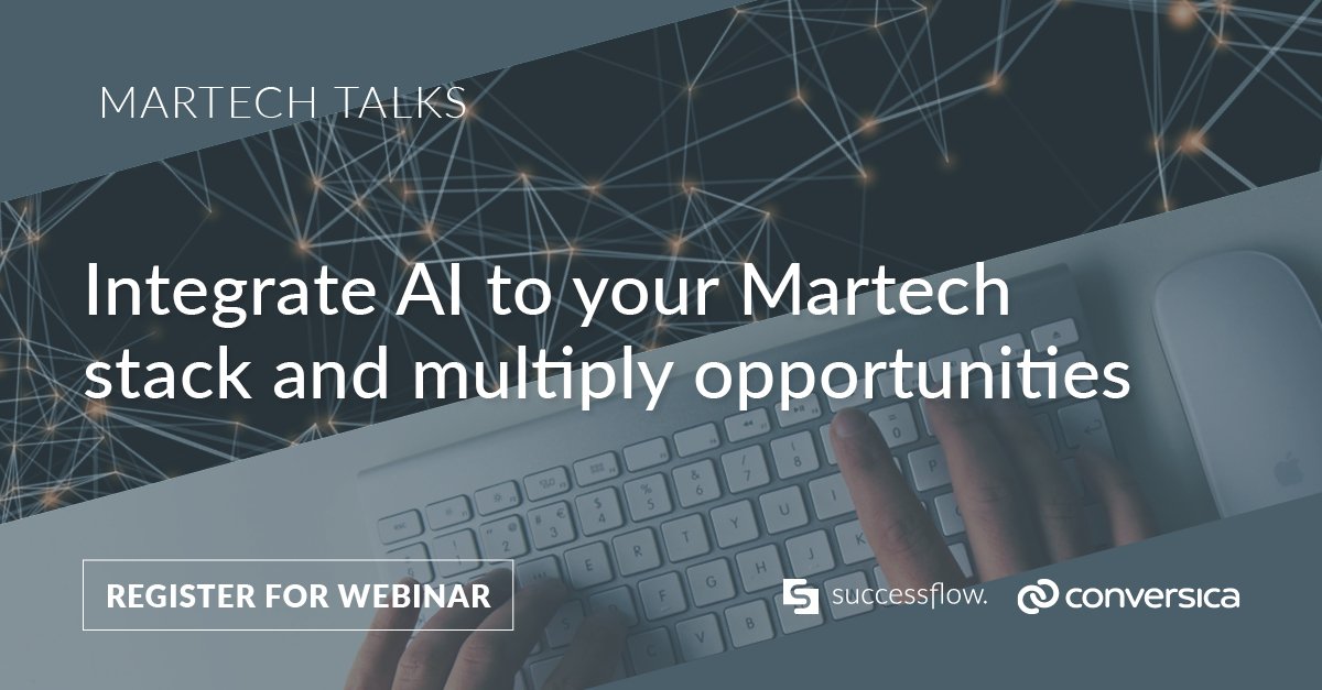 stevejameshoyle's tweet photo. Boost your sales, marketing and customer success with conversational #AI assistants. Our #MartechTalks webinar with @Conversica explains how. https://t.co/Emo4jHXRj2 https://t.co/ICQVdZ8Bzd
