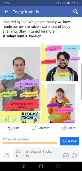 NTynesideVODA's tweet photo. #TodayFromUs - created by #iwill young people in #NorthTyneside - has developed a body positivity campaign with images that represent what makes them individual. Inspired by @jameelajamil @iweighcommunity #PowerOfYouth #YouthSocialActionDay #VolunteersWeek
https://t.co/Co6rHv6hOa https://t.co/Hzob3uszo7