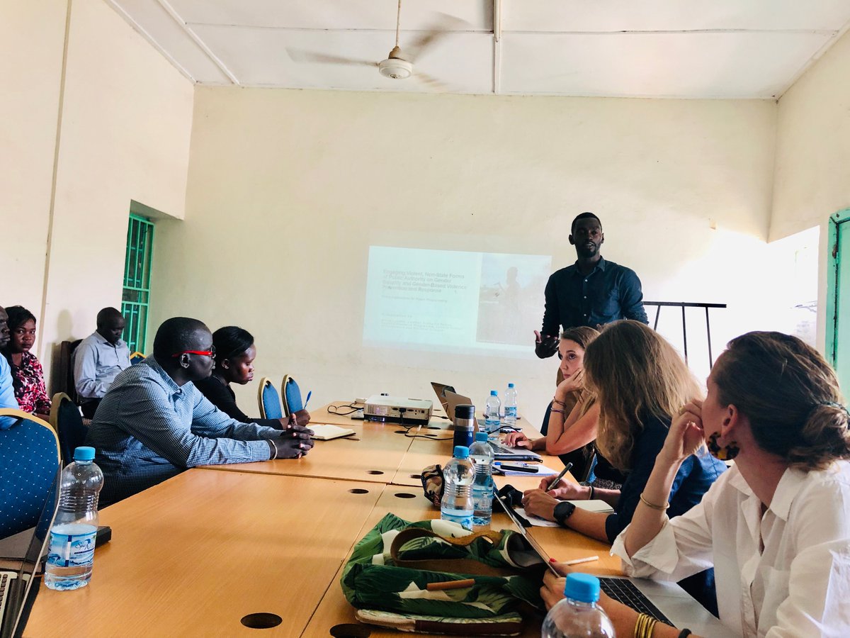 JusticeAfrica's tweet photo. Today in #Juba @JusticeAfrica co-hosted with @ceposouthsudan a presentation by Alicia Luedke, a Conflict Research Fellow with CRP @LSE_CCS on ‘Lessons Engaging Non-State Forms of Public Authority on Gender Equality and Gender-Based Violence Prevention and Response'. https://t.co/AAnyjZbWqn