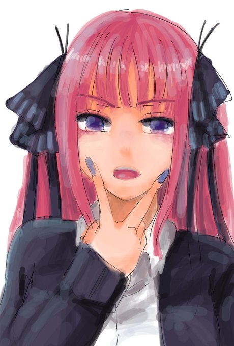 茎わかめ🎽（ソイヤ）さんがTwitterに投稿した中野二乃(五等分の花嫁)のイラスト。