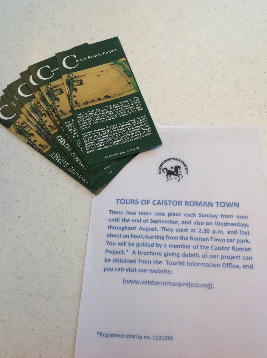 moreNorwich's tweet image. DIscover the Roman town (Venta Icenorum) that lies beneath the quiet fields at Caistor St. Edmund. 🆓tours take place every Sunday at 2:30pm until the end of September and on Wednesdays in August too!
Brochures about the #CaistorRomanProject from #Norwich TIC
@HeritageLotteryFund