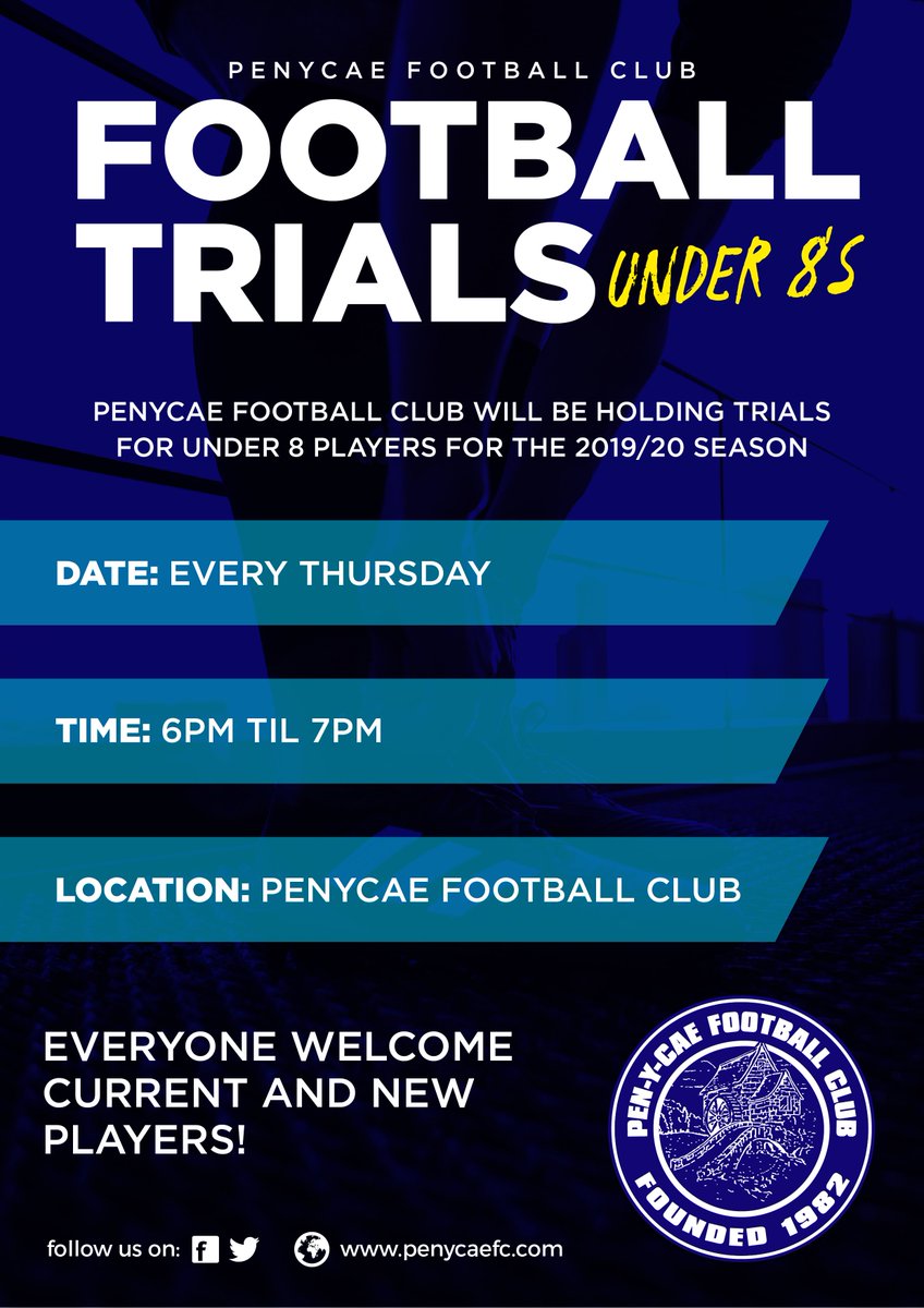 penycaefc1's tweet photo. ⚽ UNDER 8 TRIALS/TRAINING ⚽

Don't forget the Under 8's trials &amp; training is now every Thursday at 6pm until further notice! https://t.co/qW8abe2LqV