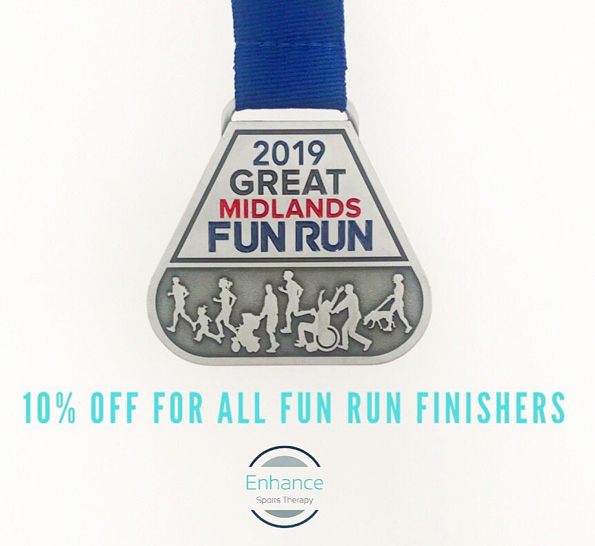 enhancest's tweet image. All @greatmidsfunrun finishers will get 10% off any treatment until Wednesday 19th June 2019 🎉 All you need to do is bring in your medal!
#suttoncoldfield #greatmidlandsfunrun #sportstherapy #sportsmassage