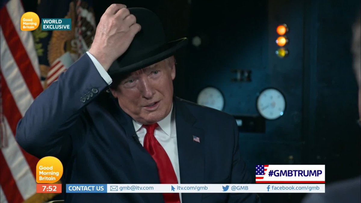 Trump Wears Winston Churchill Hat in 