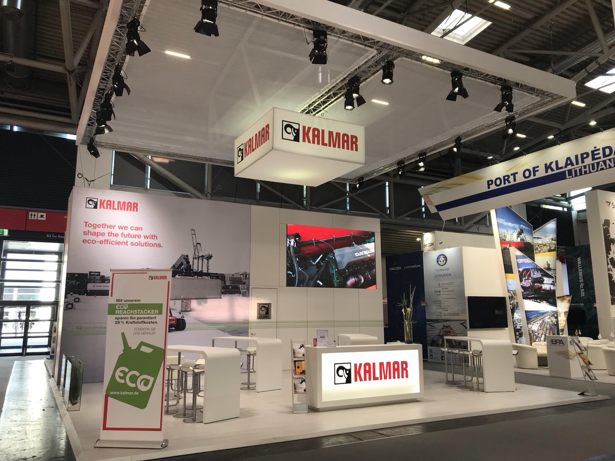 Kalmarglobal's tweet photo. We are ready for the Day 2 of Transport Logistics 2019! Visit our stand to learn more about our eco-efficient solutions and offering. Looking forward to meeting you! 💚 @transport_messe #ecoefficiency #kalmarglobal #TransportLogistics https://t.co/zzVxTXNTA4