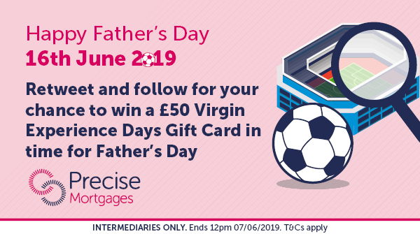 Precise_Mtgs's tweet photo. It will soon be #FathersDay and to celebrate we’re giving you the chance to win a £50 @VirginExp Gift Card!

All you have to do is RT and follow us for your chance to #win

T&amp;Cs/Privacy Notice 👉 https://t.co/ejfHTOkKtE

INTERMEDIARIES ONLY https://t.co/5de8eLvksk