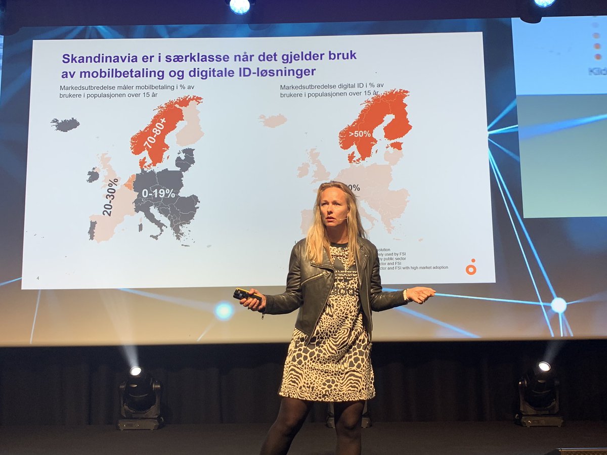 Finnor's tweet photo. - Det vi har klart å gjøre på elektronisk ID, er noe av det viktigste vi har for å kunne konkurrere godt internasjonalt - @HaugElla i @Vipps_no på #Findig19 @_tuevent_ https://t.co/FxN4sot3ZB