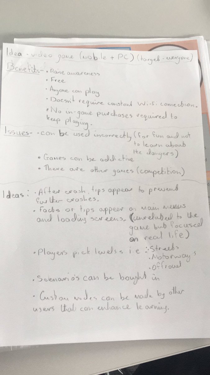 CollisionBuste1's tweet photo. Our ideas for the game so far!
If you have any other ideas, please drop us a reply. 
All constructive criticism is welcome and will help us to acchive our goal!
#CollisionBusters 
#CollisionsBeGone 
#Bacc2it 
#game 
#firefighter 
#roadsafety 
#wjec https://t.co/wDRZldLcC7