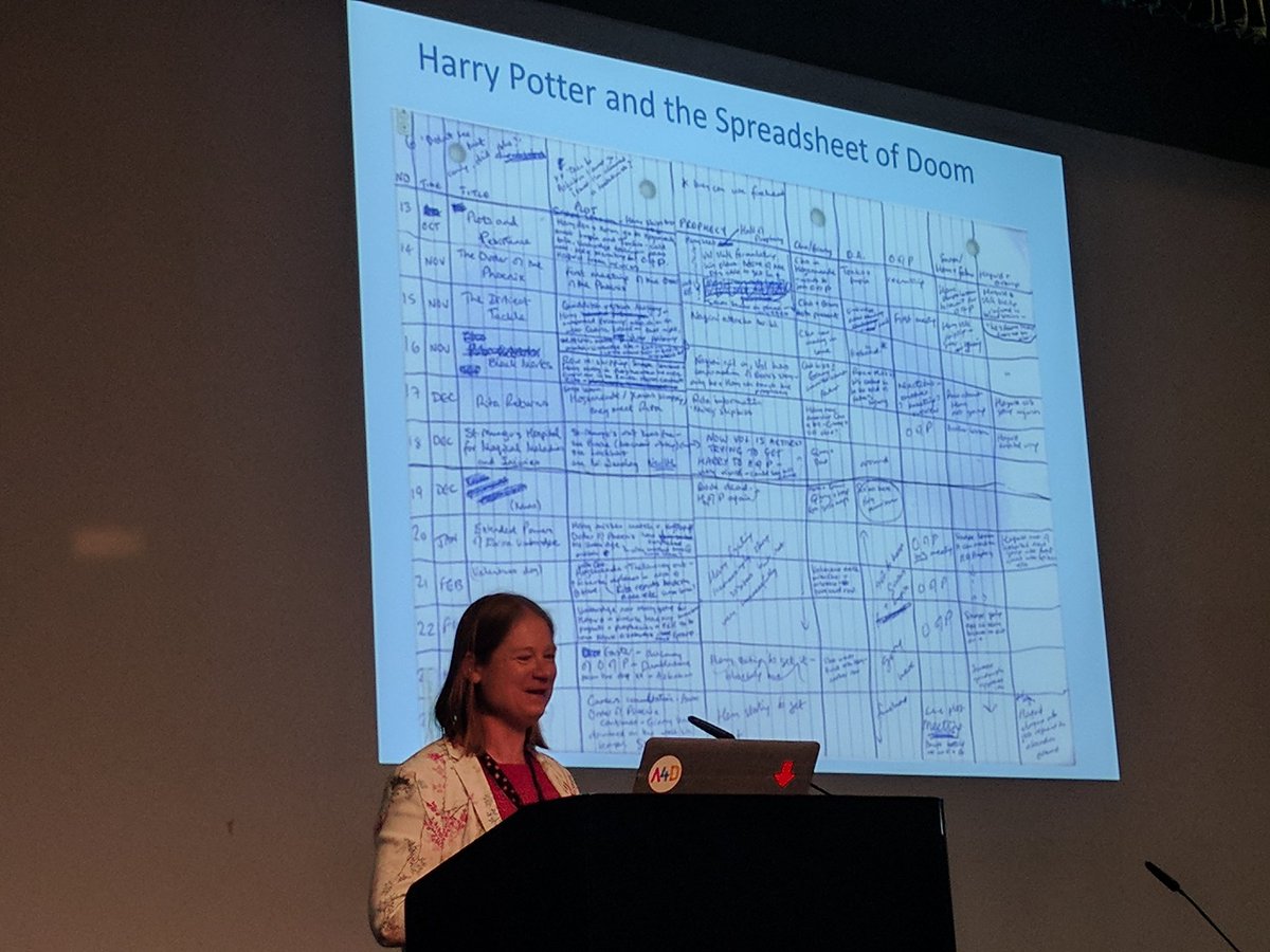 giuseppe_futia's tweet image. &quot;Feral spreadsheets&quot; adopted by J.K. Rowling to connect events in Harry Potter -- Anecdotes by @dianamaynard #ESWC2019 @eswc_conf #Keynote
