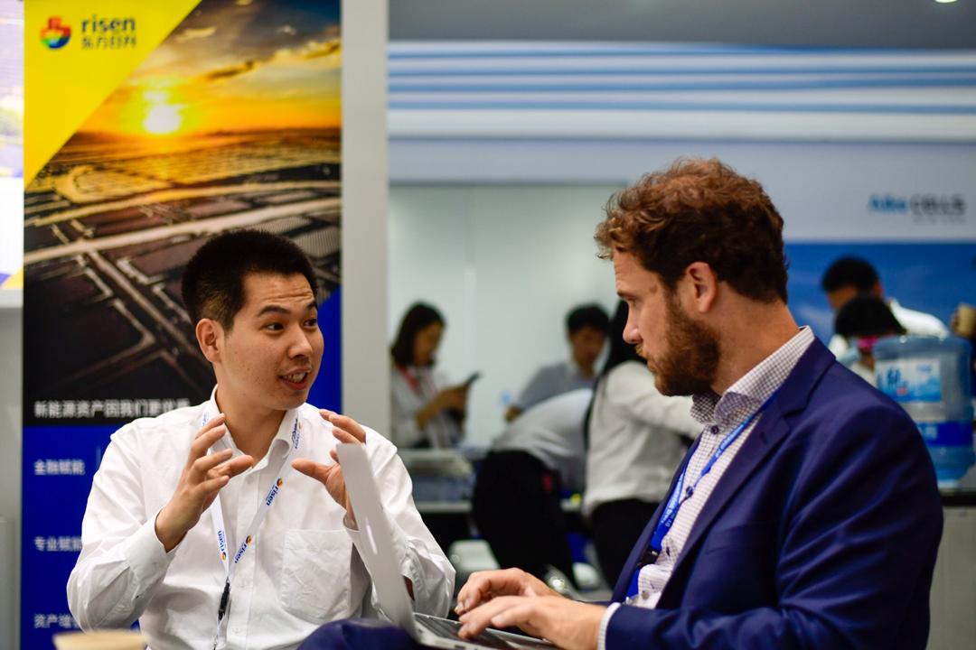 pvmagazine's tweet photo. Another busy day at #SNEC in Shanghai! Stop by booth W5 692 and say hi to the team! https://t.co/qff3L18nd4