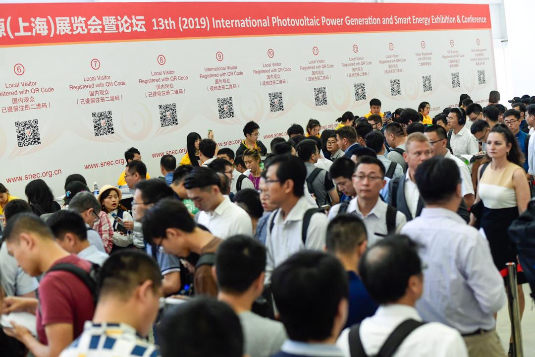 pvmagazine's tweet photo. Another busy day at #SNEC in Shanghai! Stop by booth W5 692 and say hi to the team! https://t.co/qff3L18nd4