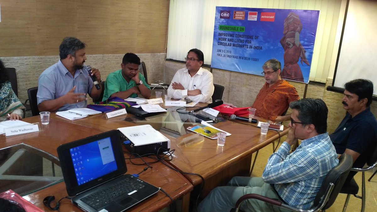 bharathjy's tweet photo. "Household remains the point of payment for many migrant workers like brick kilns in hyderabad nd punjab-this leads to increased #ChildLabour"-Dr.Ranabir Samaddar, CalcuttaResearchGroup at Round Table #MigrantWorkersWelfare @ActionAidIndia @RLS_South_Asia @sndeep @Preksha54417957 https://t.co/iY00iKKt0V