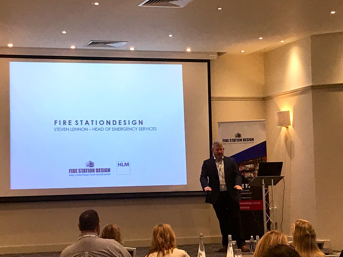 HLMArchitects's tweet photo. Steven Lennon kicks off this years @FSDWorkshop ! We have a full house here, we look forward to an informative day and an opportunity to discuss challenges, share experiences and lessons learnt in the #EmergencyServices sector #FSDWorkshop19 https://t.co/V5e6ozGe3K