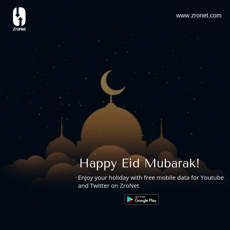Zr0net's tweet photo. Happy #EidMubarak to you all from ZroNet! May Allah bless you and your family on this joyous celebration. Share the love on @Zr0net with free mobile data to stay connected with friends and family.
Get ZroNet here: https://t.co/dCuvSZMEh9   
#EidWithLuv #freemobiledata #zronet https://t.co/3ZoK02vNlS