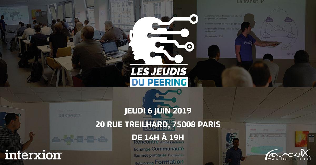 J–1 📅 Interxion anime une session lors du prochain Jeudi du Peering organisé par <a href="/ixpfranceix/">France-IX</a> demain à Paris de 14h à 19h. Au programme : étude de cas, bonnes pratiques, puis networking avec un cocktail de clôture. Inscriptions 👉 inxn.eu/2wBMkSz 
#Internet #peering