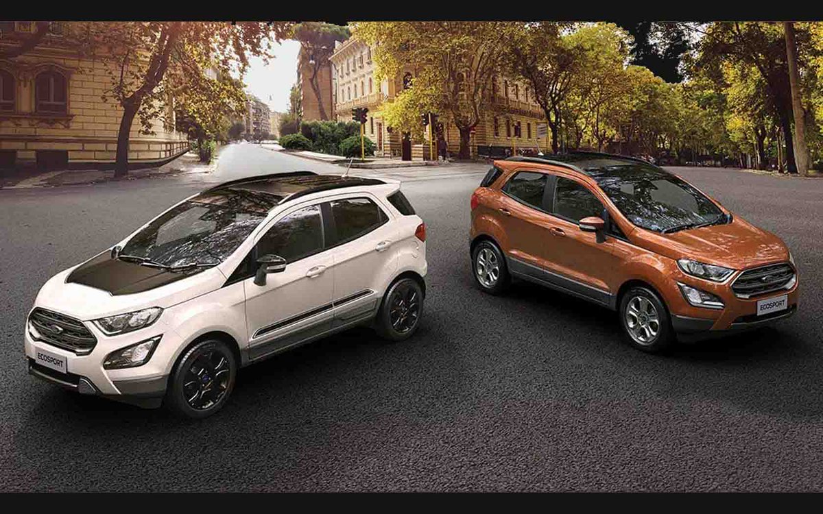 carzgarage's tweet photo. 2019 @FordIndia #EcoSport Launched; Priced Between ₹ 7.69 - 11.33 Lakh (drop of up to ₹ 57,400). 9-inch touchscreen infotainment now standard across the range (except base variant) >https://t.co/j8oB5DN99U https://t.co/PicZ8IRoNP