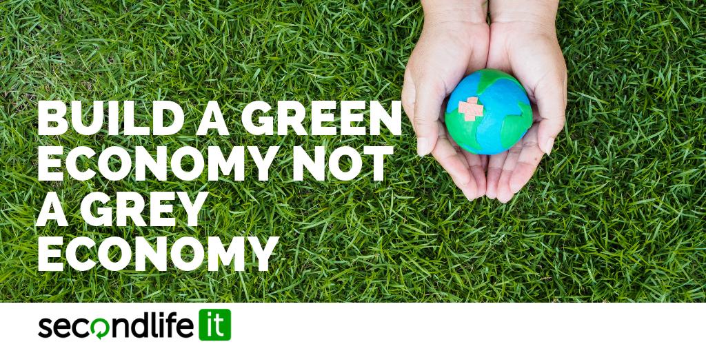 Secondlife_IT's tweet photo. "Build a green economy, not a grey economy" ~ Secretary-General, António Guterres #WorldEnvironmentDay2019 #circulareconomy #refurbishedisbetterthannew #refurbishedit #secondlifeit https://t.co/4YRyJ9xJzh