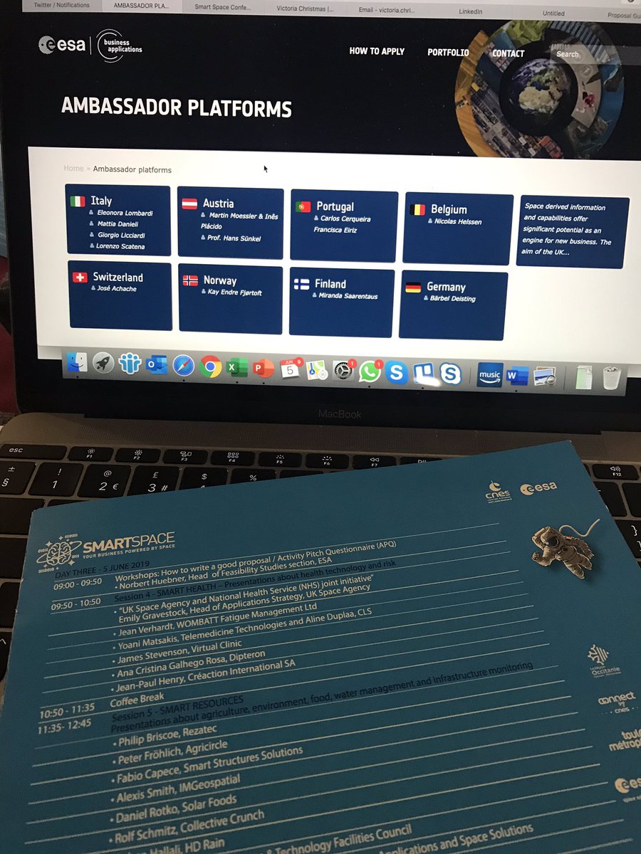 MrsCBids's tweet photo. Day 3 @ESAbusinessapps #smartspace2019 highlights what ESA wants from your proposals. Contact your National or Regional Ambassador for specific advice and guidance on your proposition. It’s our job to maximise your potential! https://t.co/rMISLdVzTm #startyourconversation https://t.co/jgEf1MRXfu