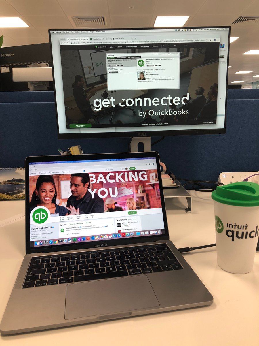 BNortje's tweet photo. We are live!! Join us for the @QuickBooksUK #QBGetConnected Virtual Conference. Highlights include an HMRC update, guest speaker @willfarnell, app partner talks &amp; QuickBooks updates. Access all the content, from the comfort of your office! FREE to join: https://t.co/yXt21gEISI https://t.co/W9YXJ0BD9q