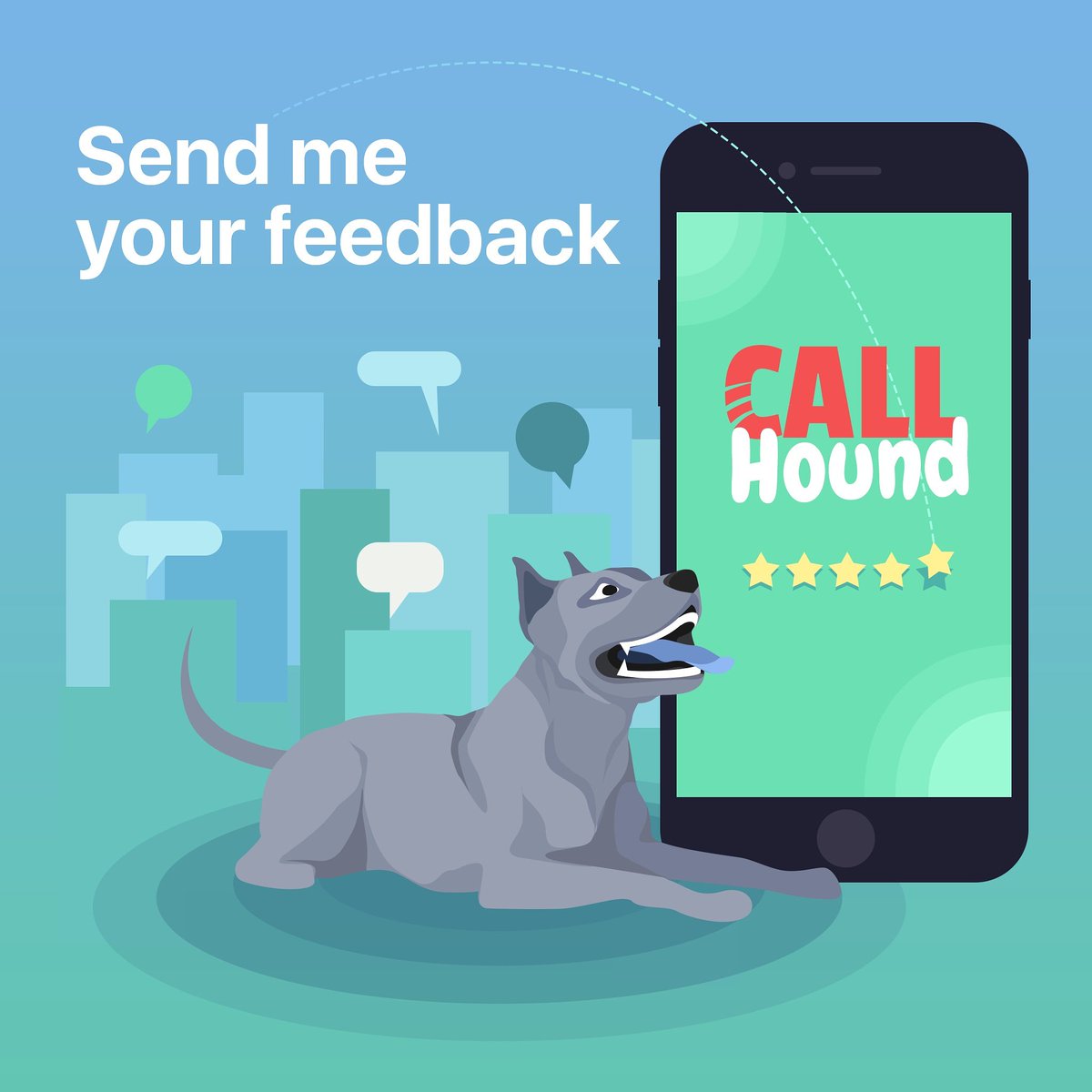 SpamHoundApp's tweet photo. 🐶It is highly important for #CallHound and #SpamHound #dogs to deliver perfect #services. 🐾For this, your #feedback is vital for improving #userexperience. So, if you have something to tell us, don't hesitate and send your #opinions and #suggestions at feedback@callhoundapp.com https://t.co/f78prmn9MF
