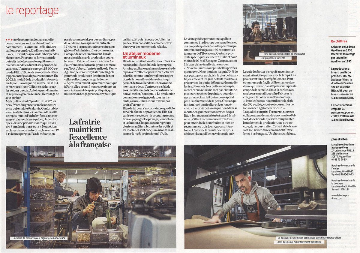 Merci à <a href="/Midilibre/">Midi Libre</a> et à la journaliste <a href="/celinecammarata/">Céline Cammarata</a> qui a su retranscrire de façon élégante et sincère notre histoire, notre #savoirfaire français🇫🇷et notre #authenticité👢