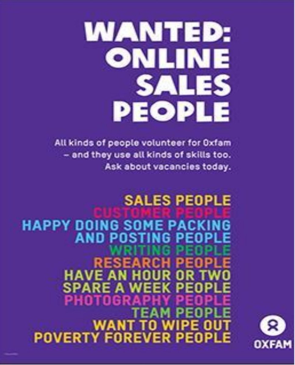 OxfamLHead's tweet photo. Oxfam in Leatherhead needs online Volunteers https://t.co/y71xFyBnOk
