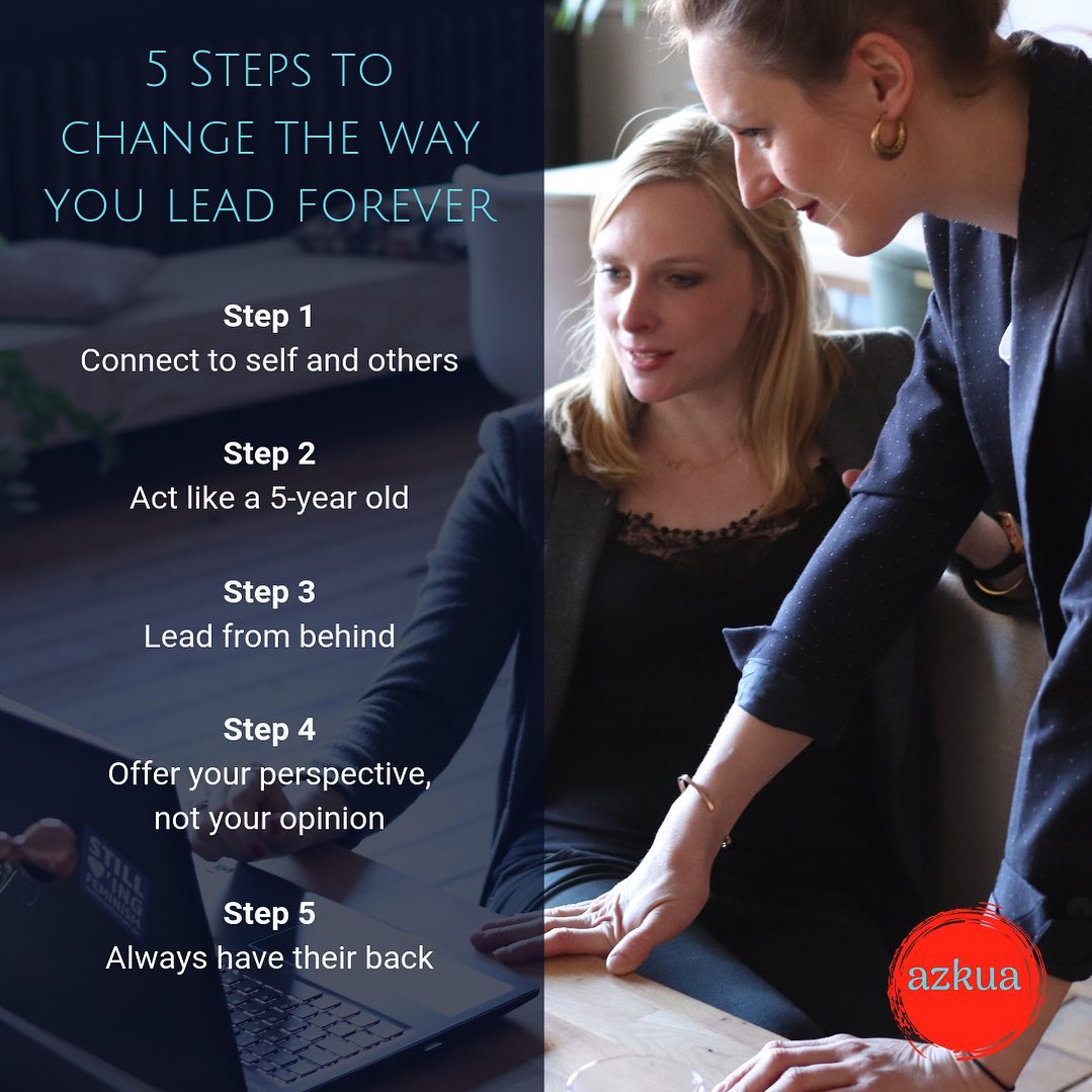 Azkua_EU's tweet photo. Tired of the same old way of doing things? Change the way you lead forever!
1: Connect to self and others
2: Act like a 5-year old
3: Lead from behind
4: Offer your perspective, not your opinion
5: Always have their back
☝️
#leadership #azkua #makingdifferencetogether https://t.co/HenSwkxCfz