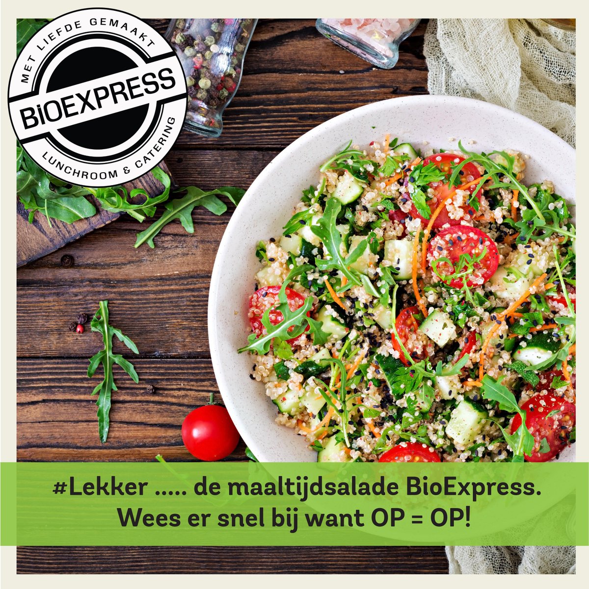 NLImpactBox's tweet photo. Bij lunchroom de @debioexpress in @nieuwvennepzuid gaan we elke dag voor smaakvol en voedzaam. Special v/d dag: stoere Maaltijdsalade. Altijd vol 'geredde' groenten en altijd met liefde gemaakt! #Gezond #vers #lokaal #Biologisch #Duurzaam #bioexpress * https://t.co/auqHcWTjFA * https://t.co/Olc4dxPS6J