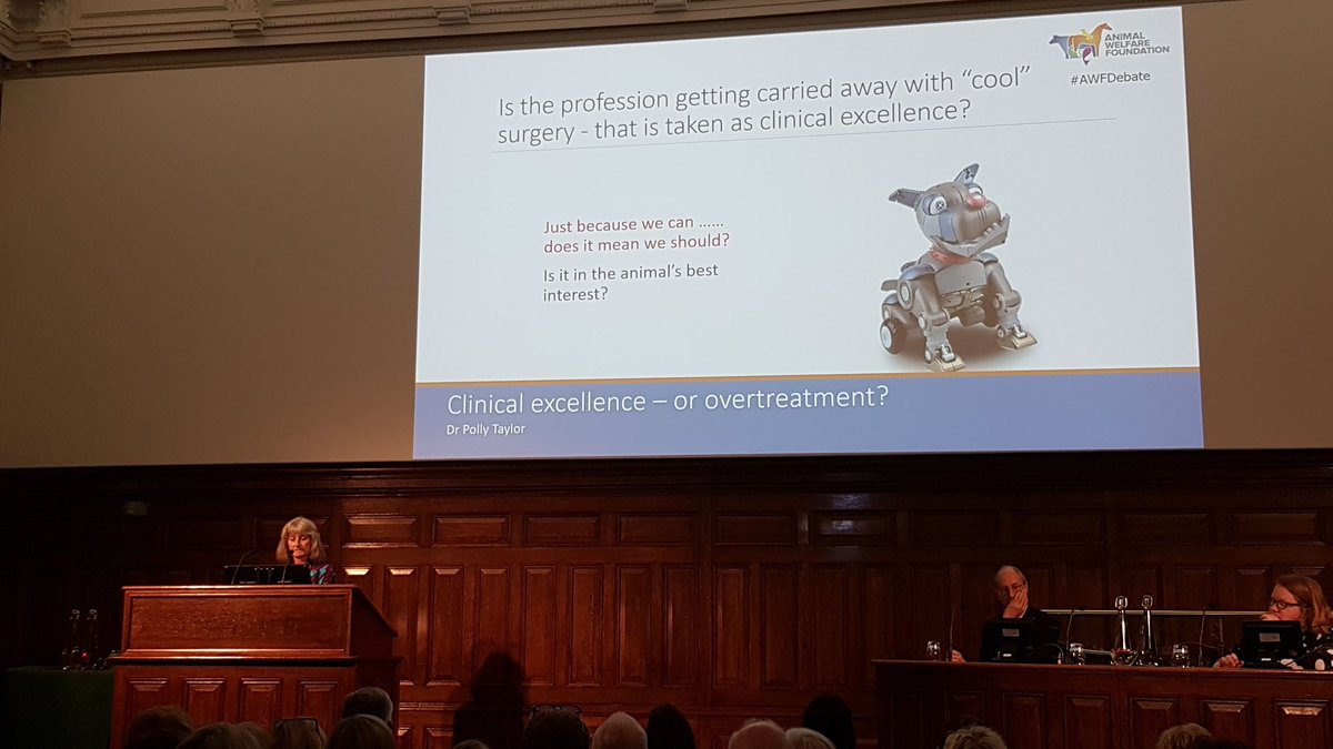 Are we getting carried away with 'cool stuff'? Dr Polly Taylor on the #ethics of veterinary treatment &amp; overtreatment. How do we keep our animal patients' best interests in clear focus? #AWFdebate