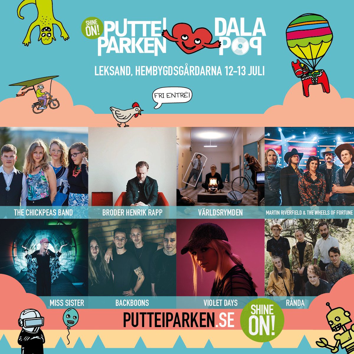 putteiparken's tweet photo. VÄLKOMNA DALAPOP-ARTISTER TILL PUTTE I PARKEN I LEKSAND 12-13 JULI! https://t.co/wpmy7cpILy