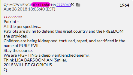 70. QDrop 1964 declares that 2018 will be glorious. Since Obama still draws breath I think most Anons would disagree.