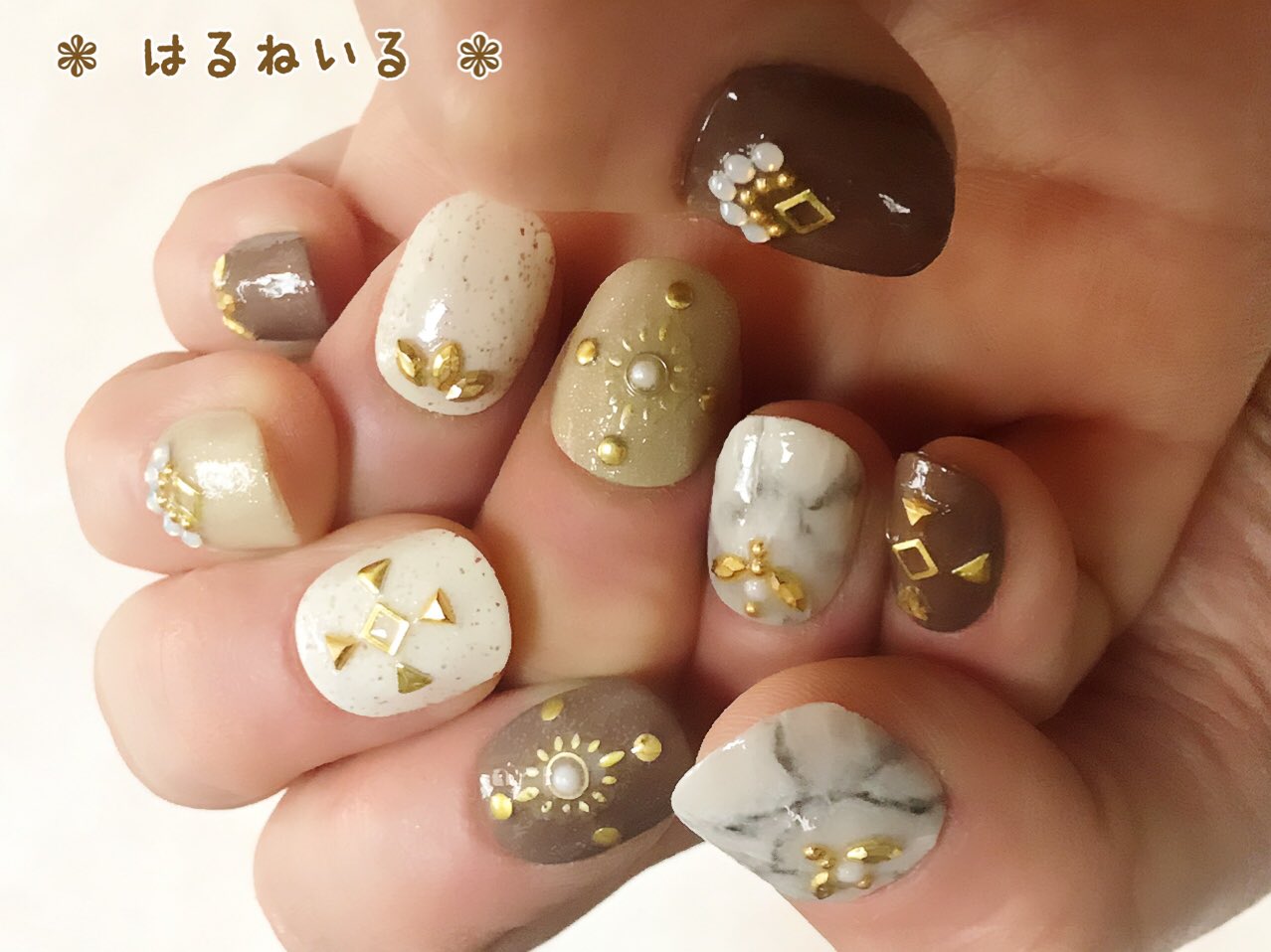 Haru エスニックネイル ネイル セルフネイル エスニックネイル サマーネイル 美甲 指甲 セリア ネイルパーツシール キャンメイク サンドジェムネイル Paネイル Nailholic Kose Geneネイル リキュールネイル3 天然石ネイル 大理石