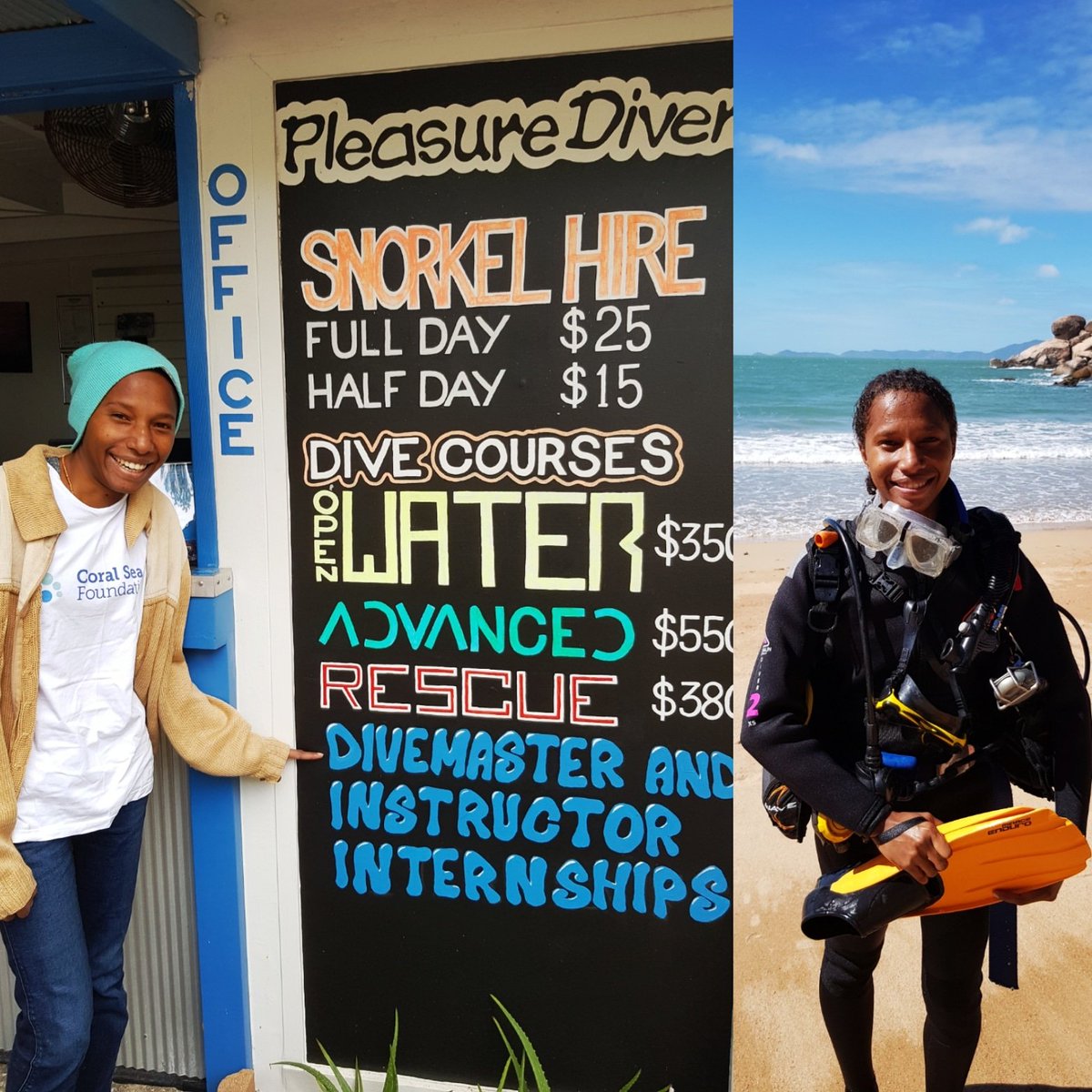 Sea Women of Melanesia winter training with at Magnetic Island - 20C air temp and 5mm wetsuits, but the show must go on! Great effort Namz!

coralseafoundation.net/seawomenofmela…

#coralseafoundation #seawomenofmelanesia #divemaster #reefconservation #magneticisland #greatbarrierreef #coralsea