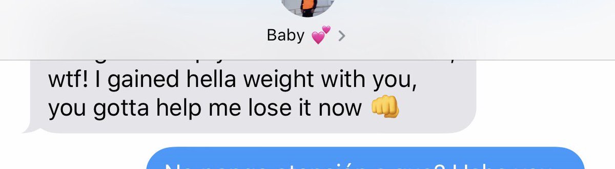 GabyOhhhh's tweet photo. My man claims I made him gain weight lol 😂😂😂 #lies https://t.co/lj6RNUhwGq
