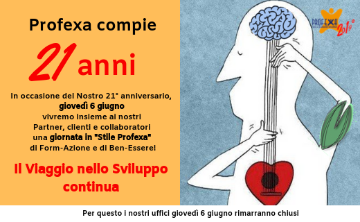 Profexa_'s tweet photo. Profexa compie 21 anni! Domani i nostri uffici saranno chiusi perché vivremo con i Nostri collaboratori e Partner una giornata di #FormAzione e #BenEssere, proprio in stile #Profexa! #StayTuned @fonoprint @ManzoniSpace
#FonoprintStudios #AuditoriumManzoni #Bologna #evento https://t.co/A6YtqxOUMr