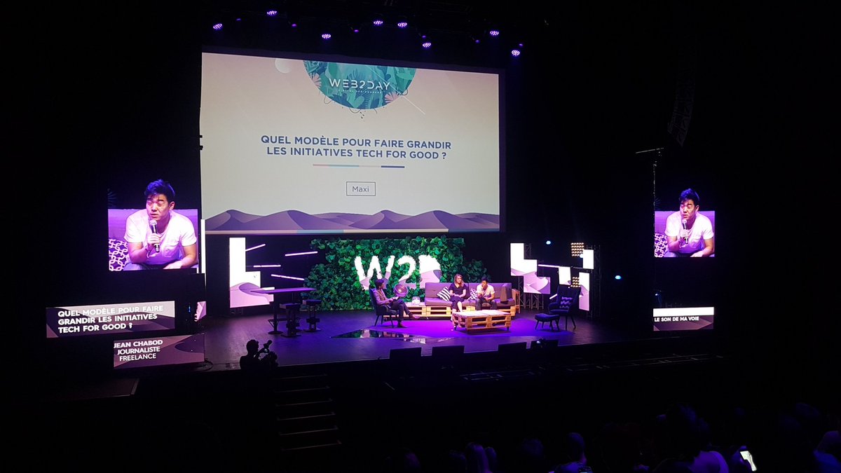 Le #Web2day a démarré. Matinée Tech for Good. Mon copain <a href="/pyduan/">Paul Duan</a> sur scène !