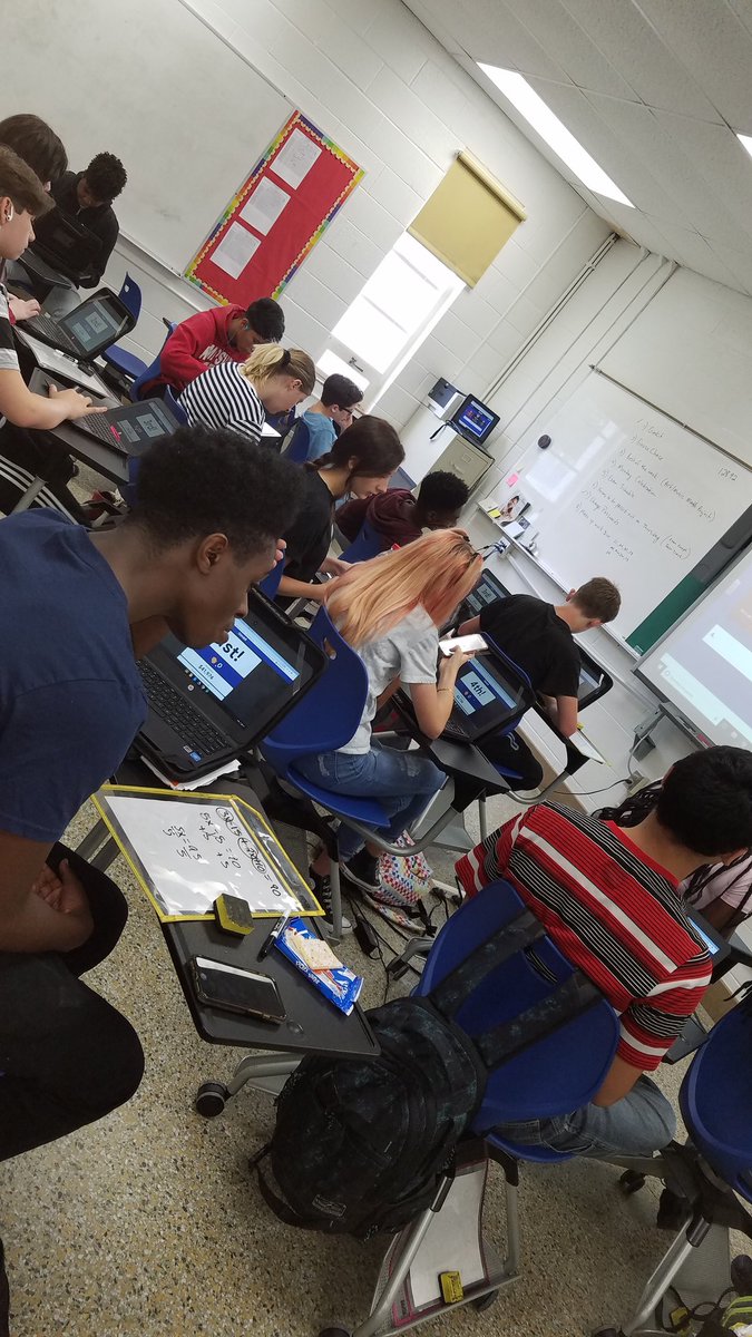 ChelseaKimbrou2's tweet photo. Playing GimKit with @KarenZahr and #Paddyfoot's Algebra 1 class. #orangeteam #studentengagement #khsmath4life #chiefkhspride #plpathways https://t.co/LZ3aLdWo5N