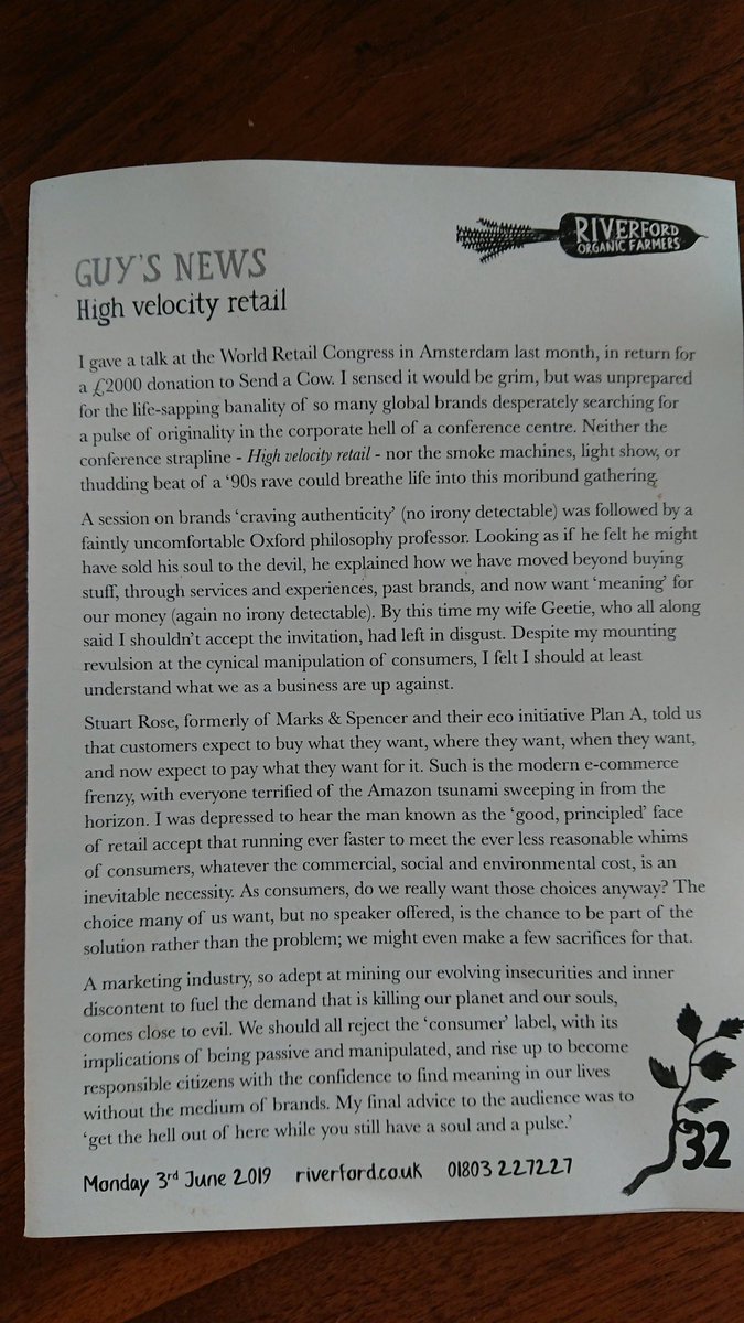 trailingjames's tweet photo. Wise words from @Riverford's Guy Singh Watson, reflecting my own thoughts and recent experience in retail in a more articulate way https://t.co/PlcLIFcz8L