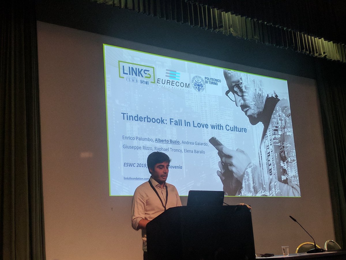 giuseppe_futia's tweet image. .@albertobuzio presents Tinderbook, a book recommendation system based on Knowledge Graph embeddings @enricopalumbo91 @desingaja @giusepperizzo @rtroncy @LinksFoundation @PoliTOnews @EURECOM #ESWC2019 @eswc_conf