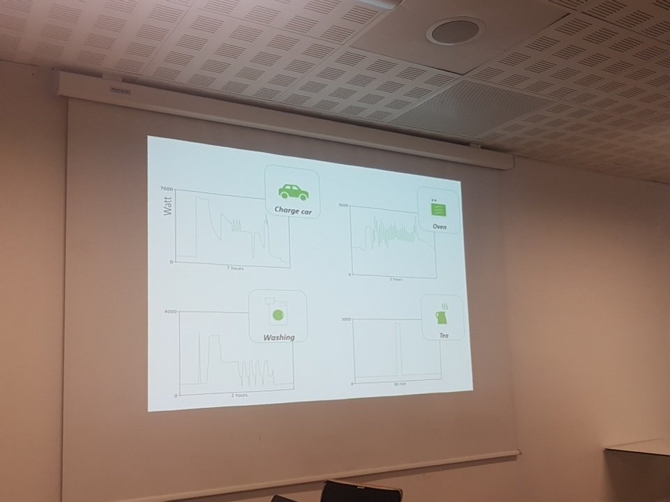 RuthMourik's tweet image. @P_Grunewald presenting about tea kettle spikes and other things and activities in metered profiles and learning about what people enjoy when #usingless #energy #eceee2019