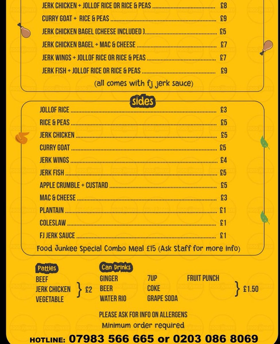 foodjunkeevan's tweet photo. @foodjunkeevan We are open and taking orders for delivery 07983566665 or 02030868069 (we cover London / Essex / Kent areas, Minimum order required) #foodjunkeevan 10% for everyone who orders over £25 #foodtruck #onthego #african #caribbean #fusion https://t.co/9dqyHN7cqi