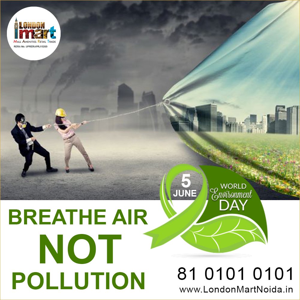 LondonMartNoida's tweet photo. Let us pledge to make a cleaner and greener environment. Happy World Environment Day!
#WorldEnvironmentDay #BreatheAir #NotPollution #BeatAirPolution #WorldEnvironmentDay2K19 #WED #EcoDay #LondonMartNoida #RealEstate #CommercialInvestment #HappyWorldEnvironmentDay https://t.co/5Z8M9F6sgk