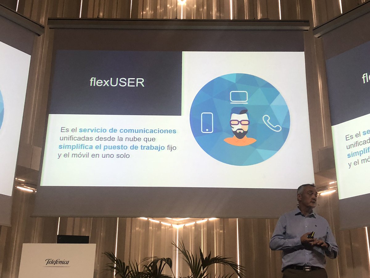 IngensNetworks's tweet photo. Nos introducen demo de transformación del puesto de trabajo con @Telefonica y su solución propietaria conocida como #flexUSER, plataforma donde podremos UNIFICAR TODO EL PUESTO DE TRABAJO @eglezcaso @diegorh #flexweek https://t.co/850dG1vUvQ